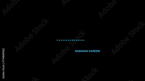 Happy Ramadan Kareem text animation for greeting video, mosque dome transparent background and hanging lantern photo