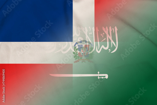 Dominican Republic and Saudi Arabia government flag transborder contract SAU DOM photo