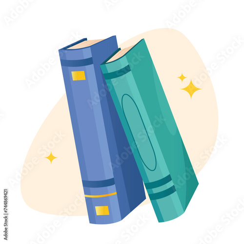 Colorful books icon isolated on white background. Concept of knowledge and education
