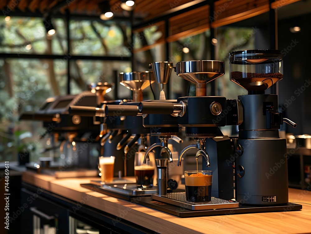 An AI-powered barista robot transforming the coffee-making experience in a modern cafe setting 