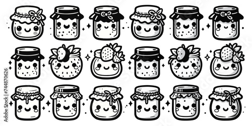 Cute jam bottle vector illustrations (ID: 744870626)