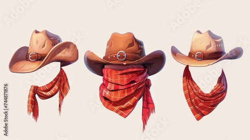 Cowboy accessories: hat and scarf