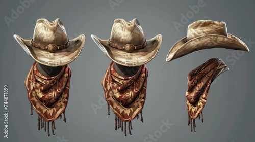 Cowboy accessories: hat and scarf photo