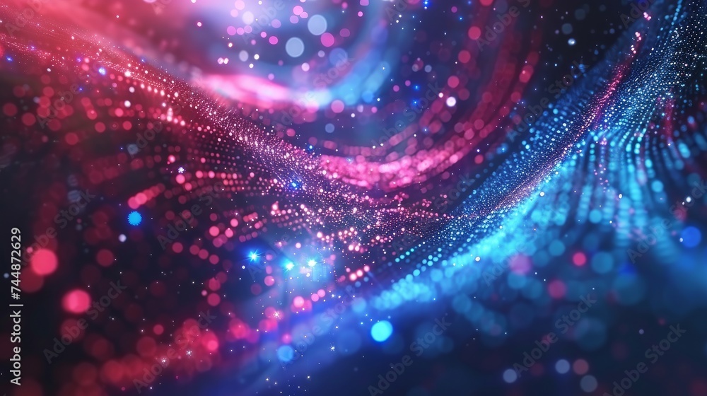 A futuristic cosmic design illustrating a 3D vector visualization of ...