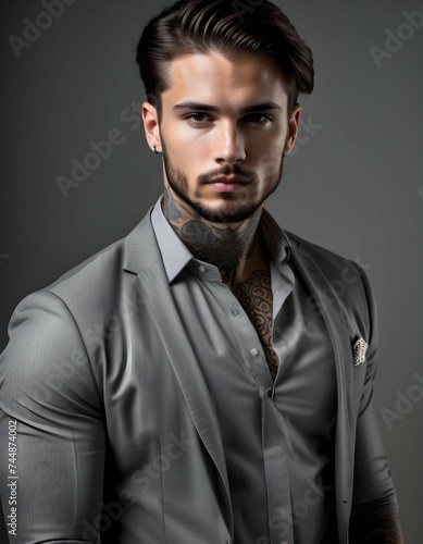 Tattooed businessman