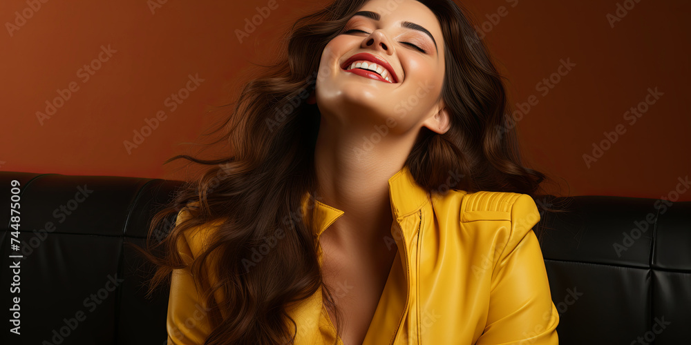 A smiling teenager, emitting energy and optim A smiling teenager, emitting energy and optim