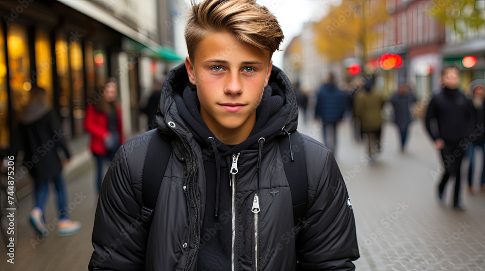 A teenager with a sincere look reflecting his honest and open h A teenager with a sincere look reflecting his honest and open h