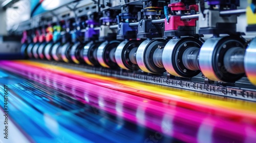 inkjet printer working multicolor on vinyl banner