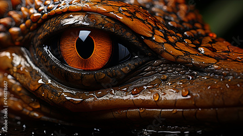 Up Close and Personal, The Alligator's Skin Reveals a Macro Assembly of Rich Shades and Intric © JVLMediaUHD