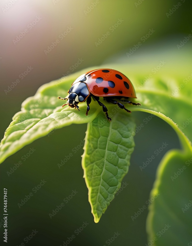 Fototapeta premium ladybug on a leaf