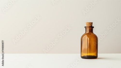 Simple amber bottle on a light background