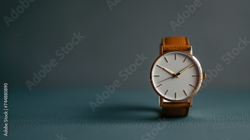 Wallpaper Mural Elegant watch on a textured blue backdrop Torontodigital.ca