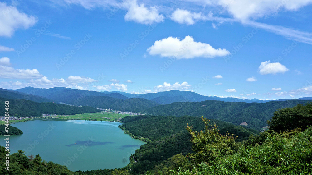 賤ヶ岳山頂からの余呉湖の風景