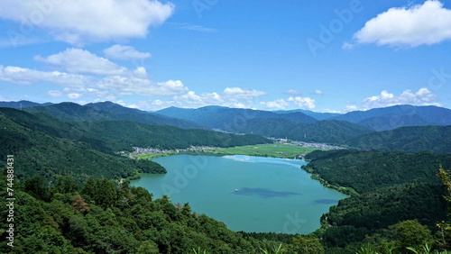 Fototapeta Naklejka Na Ścianę i Meble -  賤ヶ岳山頂からの余呉湖の風景
