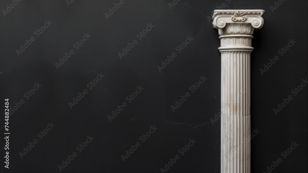Classical column against a black background Classical column against a black background