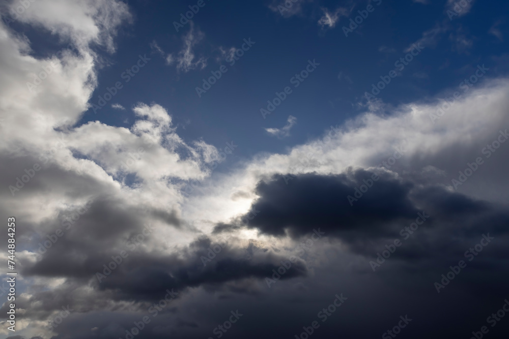 blue sky and clouds in windy weather