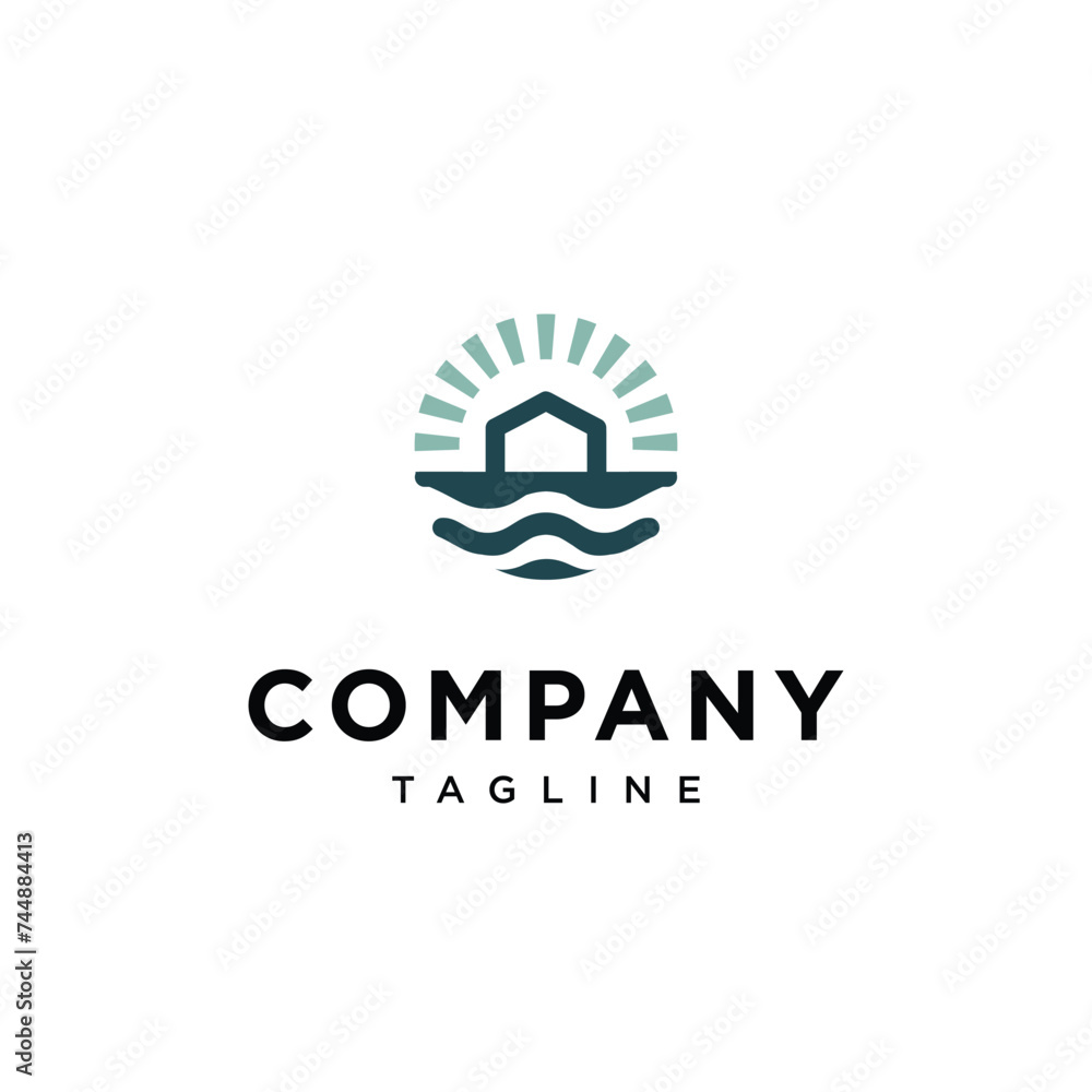 House wave logo icon vector template.eps House wave logo icon vector template.eps