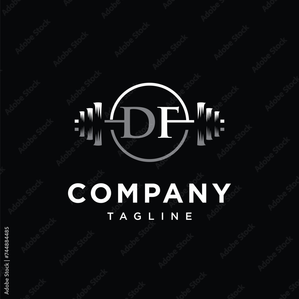Letter D F gym logo icon vector template.eps Letter D F gym logo icon vector template.eps