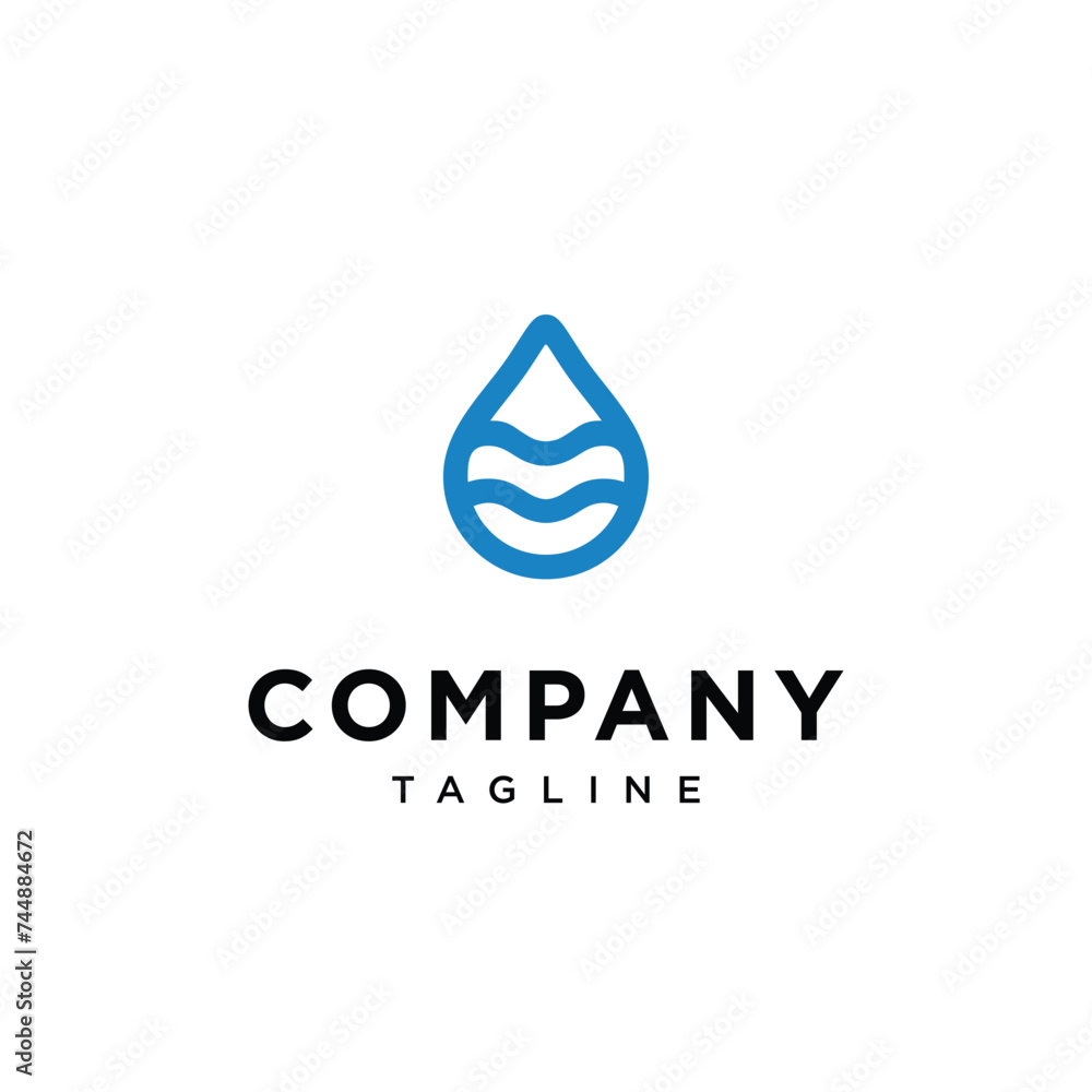 Wave water drop logo icon vector template.eps
