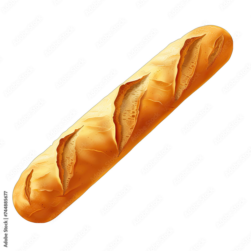 French baguette bread, isolated on white French baguette bread, isolated on white
