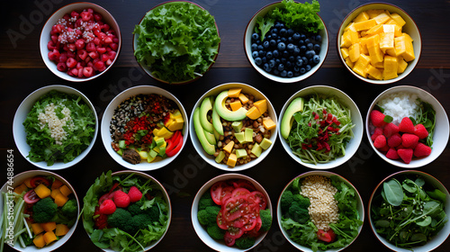 Diverse Collection of Colorful and Nutritious Gluten-Free Salads – Perfect for Health Conscious Individuals