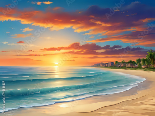 sunset sunrise beach sea wave