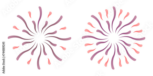 Two gradient sunbursts