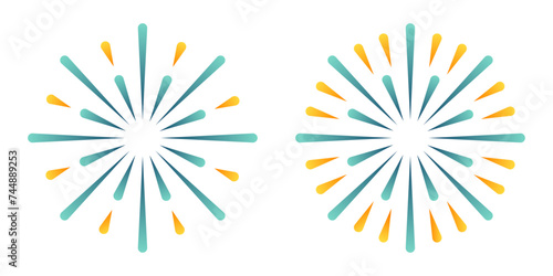 Two gradient sunbursts