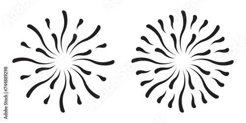 Two black sunbursts