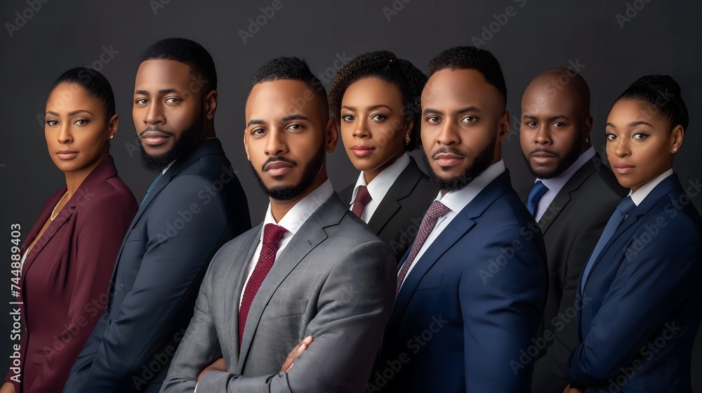 Vielfältige Gesichter afroamerikanischer Geschäftsleute für den Black History Month Vielfältige Gesichter afroamerikanischer Geschäftsleute für den Black History Month
