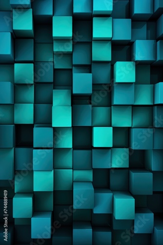 Abstract Turquoise Squares design background