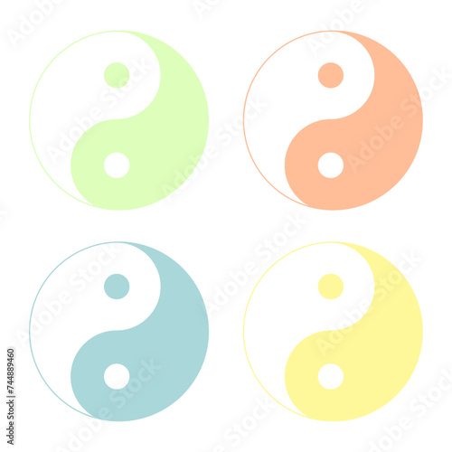 Colorful yin yang icon