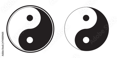 Yin yang icon symbols