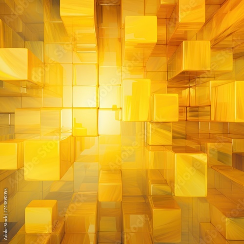 Abstract Yellow Squares design background