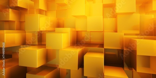 Abstract Yellow Squares design background
