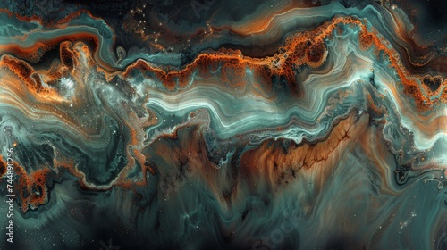 Colorful Fluid Art with Marble Swirls Resembling Natural Agate