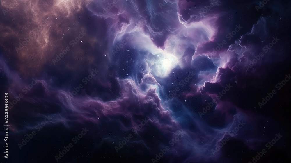 Cosmic nebula with stars in deep space