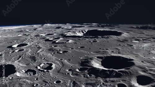 Cratered surface of the moon in high detail