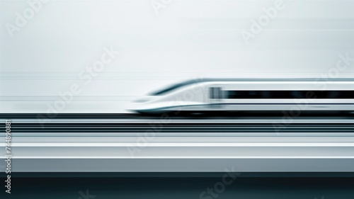 High-speed train in motion on a track