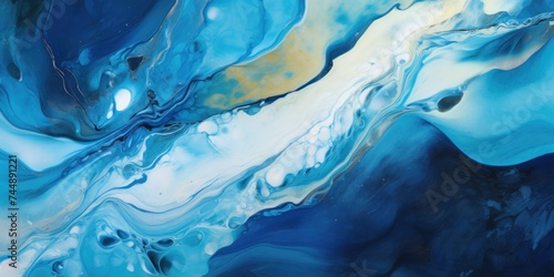 Azure white blue liquid that is flowing