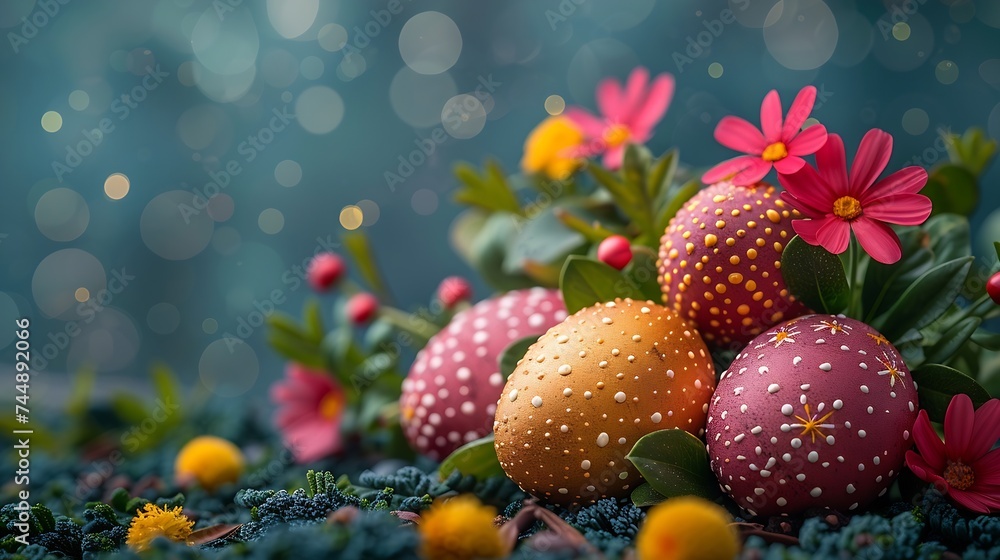Generative AI : Frame background Happy Easter greeting background Generative AI : Frame background Happy Easter greeting background