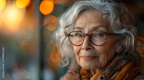 Generative AI : Grandmother portrait set in the studio. Concepts about seniority