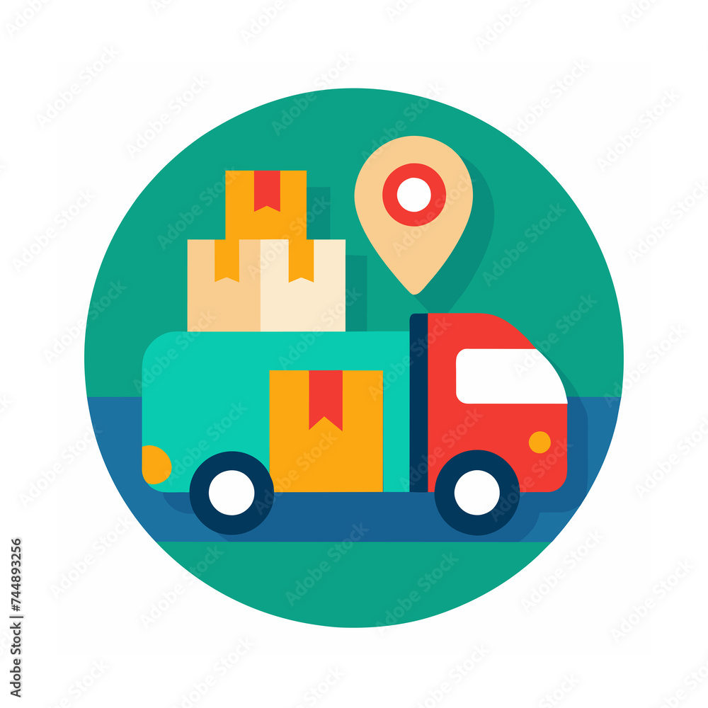 Delivery truck isolated. Transport services, logistics and freight of goods. vector illustration. Delivery truck isolated. Transport services, logistics and freight of goods. vector illustration.