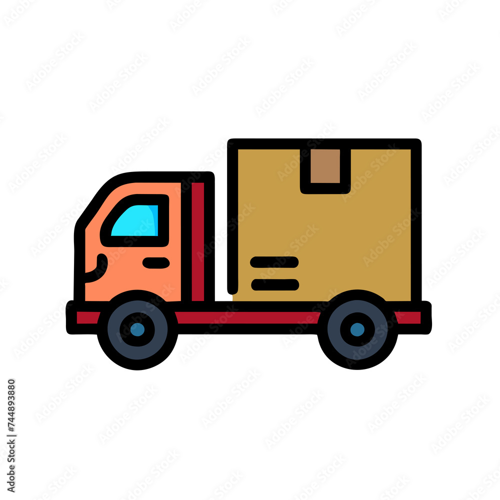 Delivery truck isolated. Transport services, logistics and freight of goods. vector illustration.