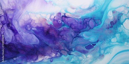 Purple blue white liquid that is flowing