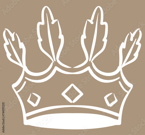 アンティークな王冠のイラスト・セット。ベクター素材