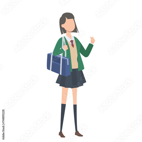 女子学生のイラスト