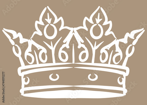 アンティークな王冠のイラスト・セット。ベクター素材