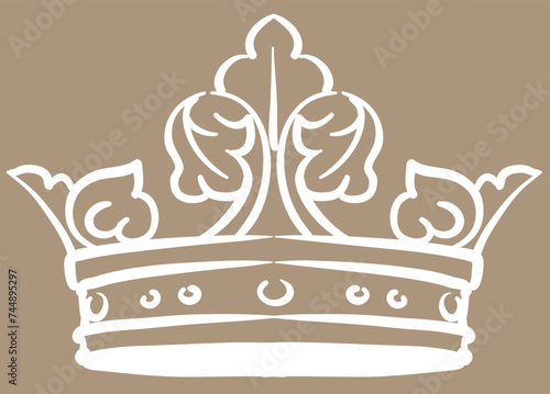 アンティークな王冠のイラスト・セット。ベクター素材