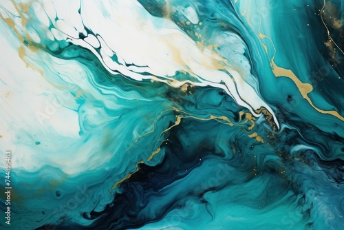 Turquoise liquid that is flowing